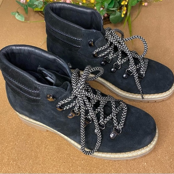 Montelliana Alce Suede Hiking Ankle Boots in Black Size 7 - Picture 5 of 11